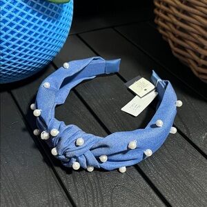 GAP Blue Headband with Pearl Details AC3
